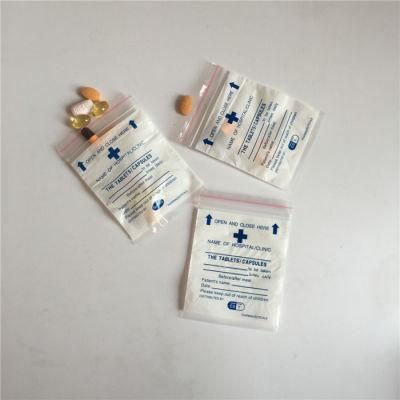 Pure LDPE High Quality Customizable Printing Drug Envelope/Medicine Zipper Bag for Pill