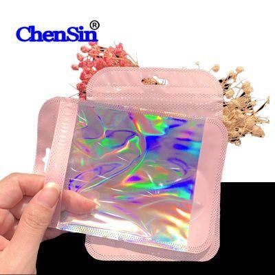 Holographic Film Plastic Bag Green Bag Cosmetic Zipper Bags