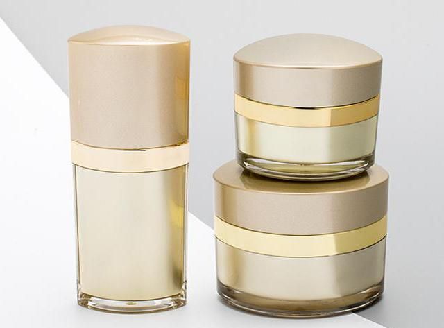 High-Grade Luxury White Golden 20g 30g Cosmetic Jar Cream Jar Plastic Jar with Hand Pull Gasket