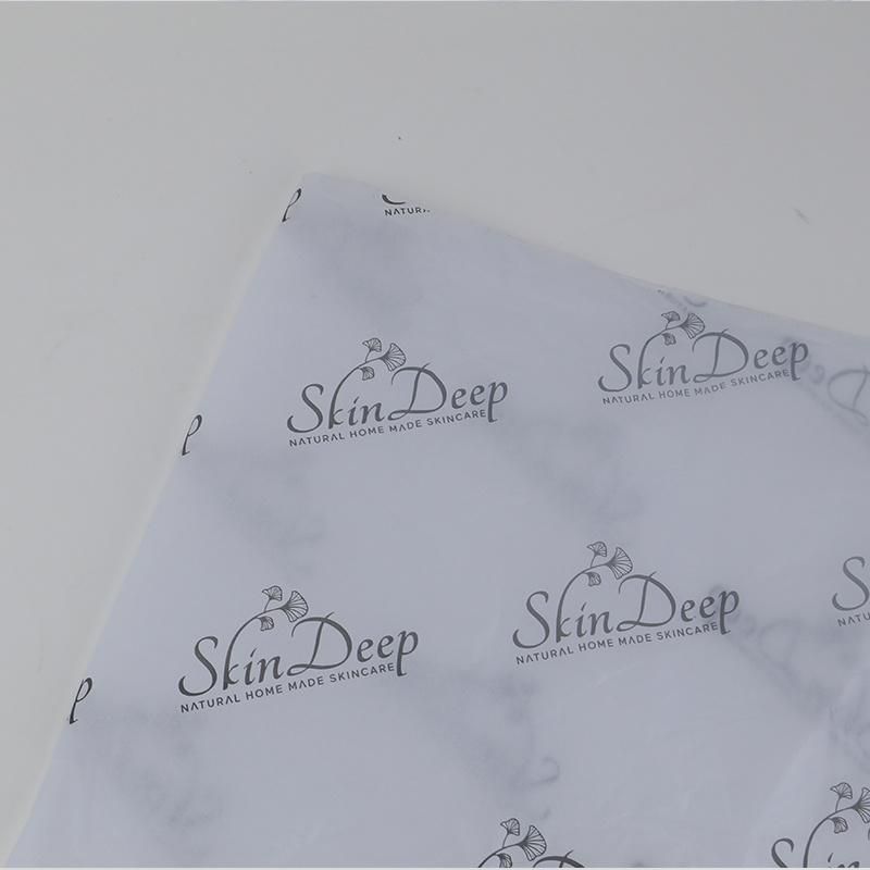 17GSM 20*30inches, White Black Logo Wrapping Tissue Paper