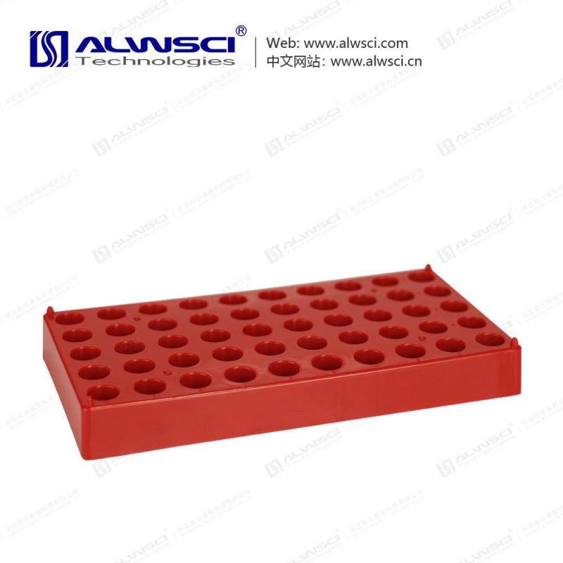 PP Vial Rack 50 Position for 2ml Vials Red Color