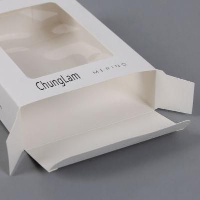 Custom Logo Printing Cosmetic Packaging Paper Gift Box with Clear Window