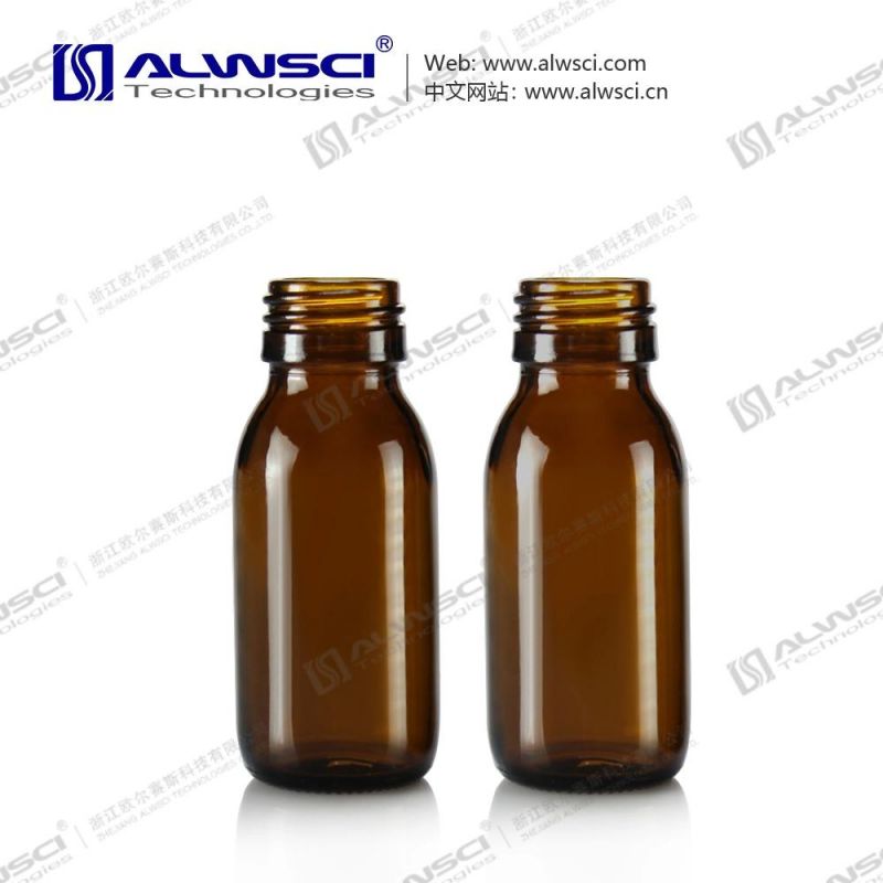 Alwsci Chromatography Storage 60ml Amber Glass Bottle with Tamper-Evident Screw Cap