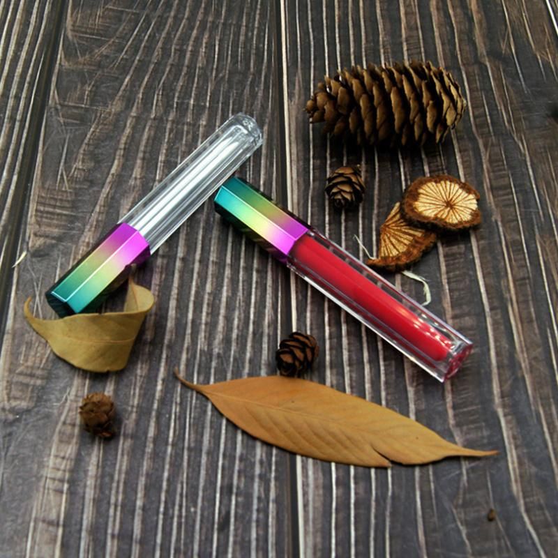 in Stock Fancy Colorful Holographic Lid 3ml Lipgloss Bottle Transparent Empty Lip Gloss Containers Tube with Applicator
