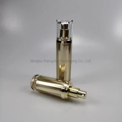 30ml 50ml 100ml Oval Gold Acrylic Emulsion Bottle Foundation Bottle with Diamond Cap