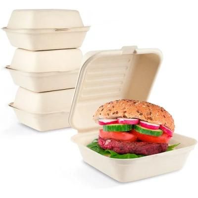 Disposable Clamshell Paper Box Eco-Friendly Fast Food Packing Container Box