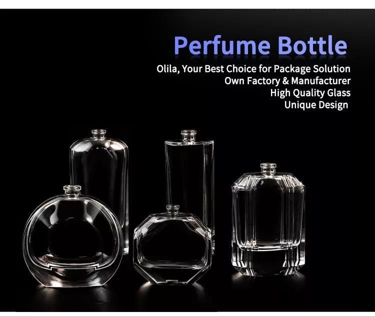Customized 50ml Refillable Luxury Square Spray Screw Empty Glass Perfume Bottle with Sprayer Pump and Aluminium Cap