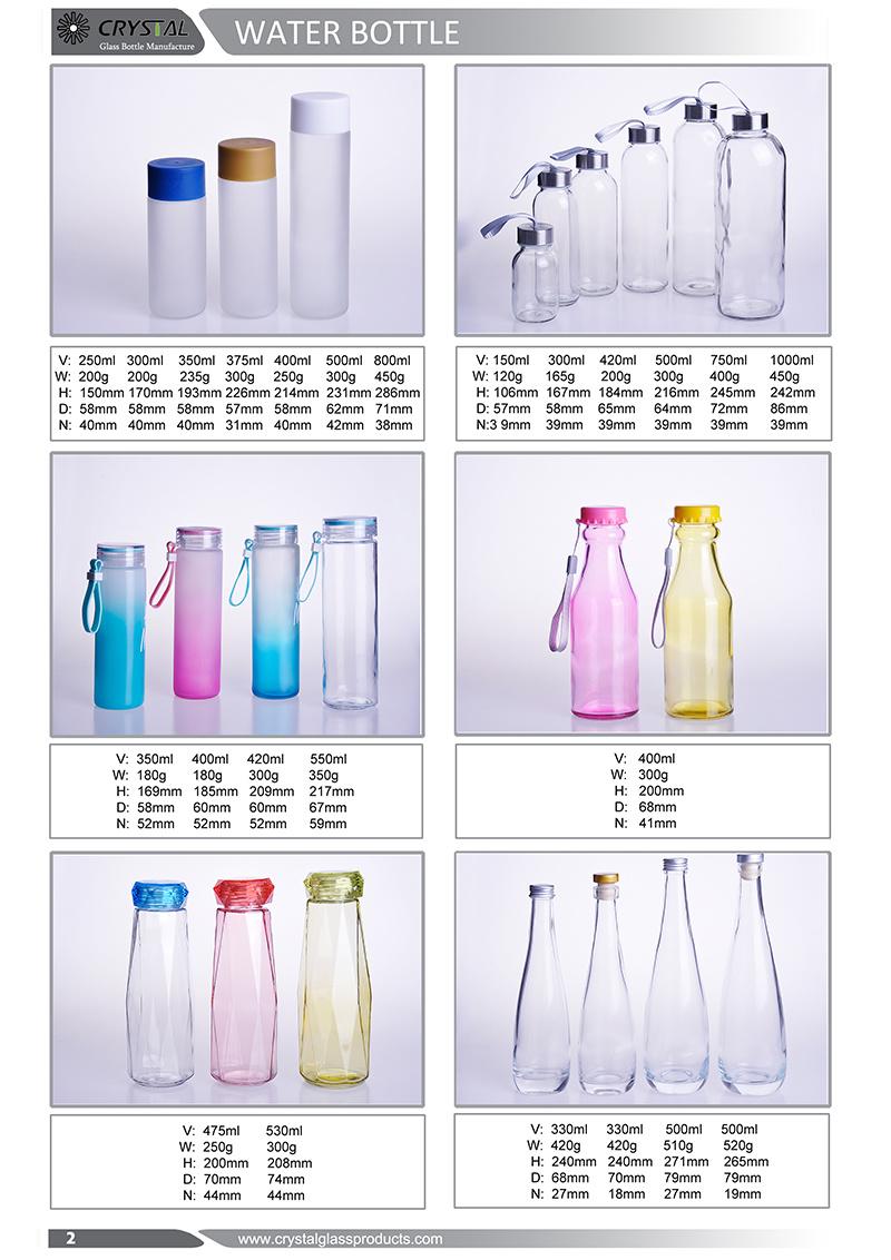 High Quality Glass Bottles for Water, Milk, Beverage or Other Liquid