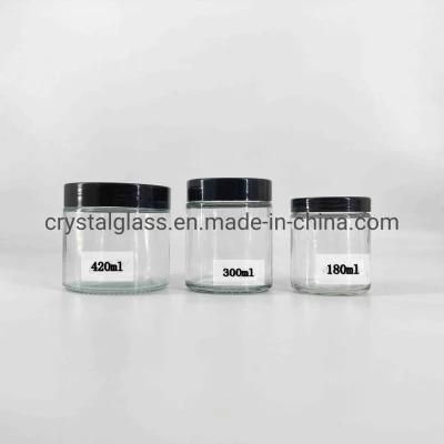 2oz 4oz 8oz 16oz 32oz Straight Side Empty Clear Glass Food Jar for Honey Jam Storage with Plastic Twist off Cap