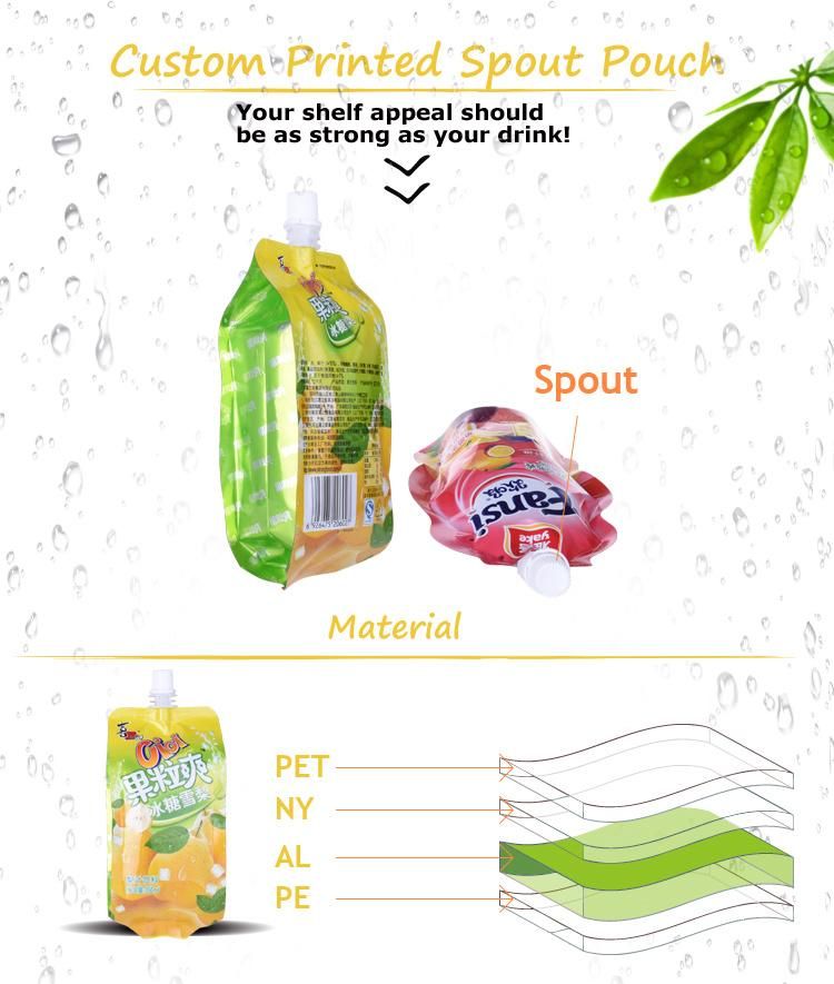 Biodegradable Liquid Aluminum Foil Pouch with Spout for Milk/Fruit Juice