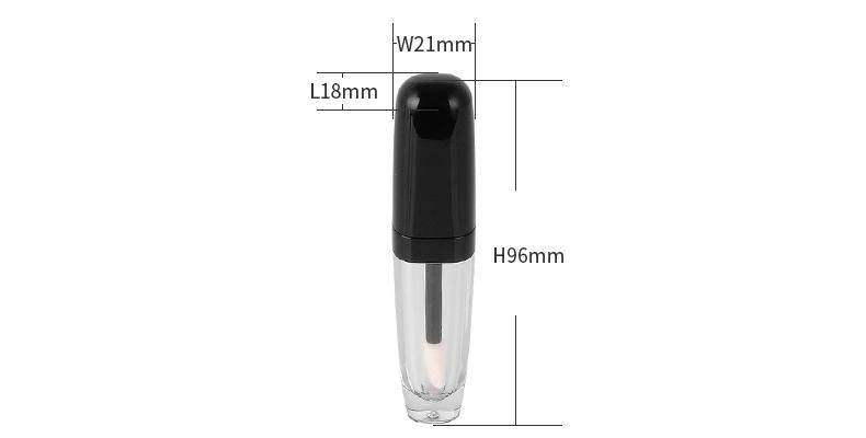 Fashion Stylish 2ml Black Transparent Fashion Lip Gloss Packaging Custom Lip Gloss Container Packaging Black Top Lip Gloss Tubes