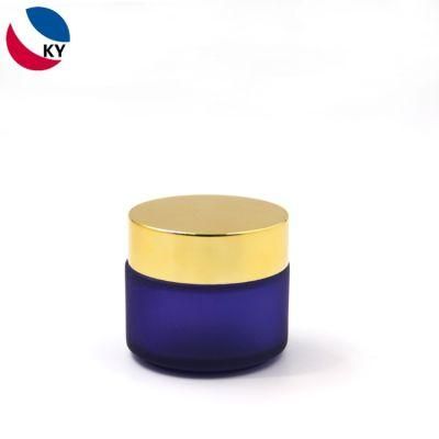 100g Purple Color Glass Frosted Jar with Golden Color Cap for Skin Cream
