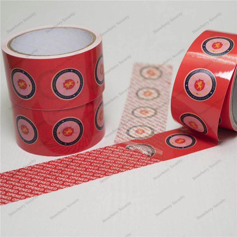 Anti-Counterfeit Packing Tape Transfer Words Security Tapes with Release Paper