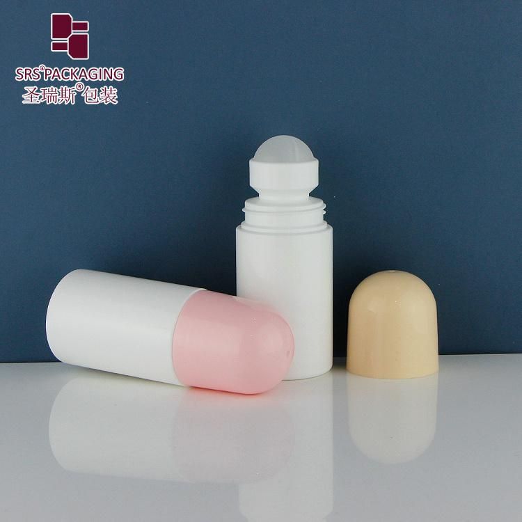 SRS Packaging Eco-friendly PCR New Product Cosmetic Pharmaceutical 50ml 60ml 90ml Deodorant Roll On Biodegradable Plastic Roller ball Bottle