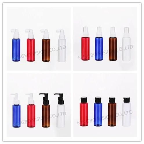 Empty 100ml Round Pet Plastic Cosmetics Cleanser Skin Care Lotion /Spray Plastic Bottle
