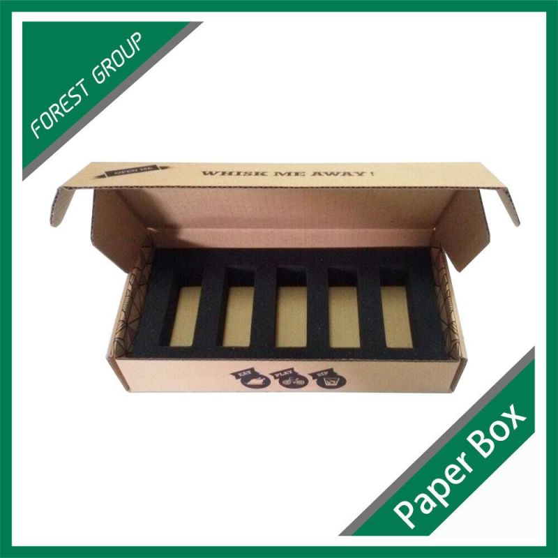 Flexo Printing 6 Bottles Paper Box with Foam Lining