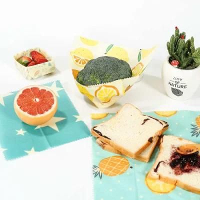 Washable Reusable Natural Organic Food Wraps LFGB Certified Reusable Food Beeswax Wrap