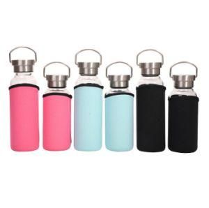 High Borosilicate Glass Water Bottle 200ml 500ml with Stainless Steel Cap