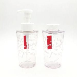 350ml Clear Pet Milk Tea Shape Liquid Soap Dispenser Foaming Bottle with Foam Pump