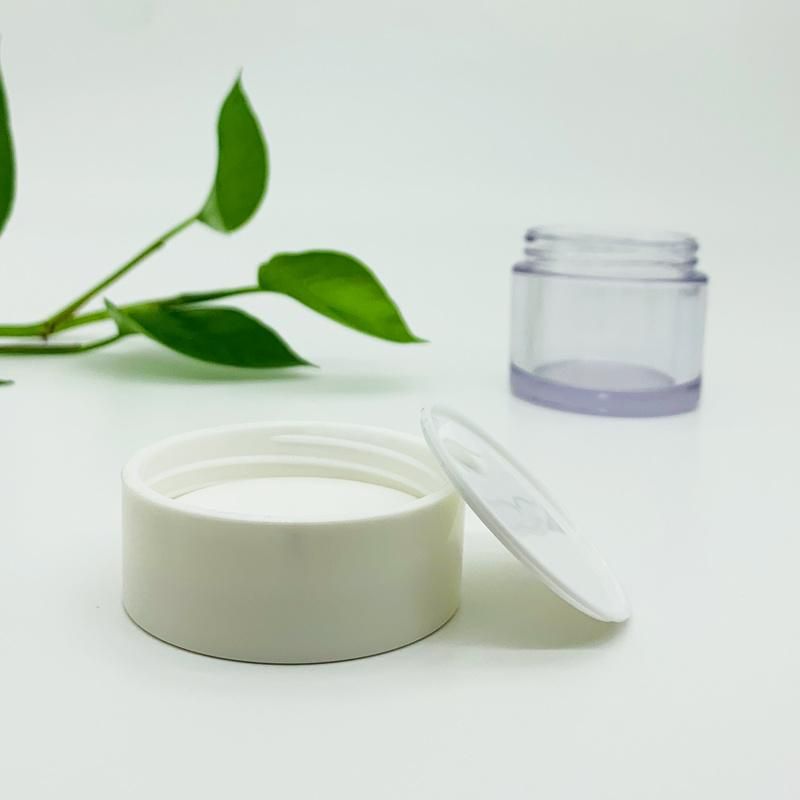 50ml Clear and Tall PETG Cosmetic Cream Jar with White Cap