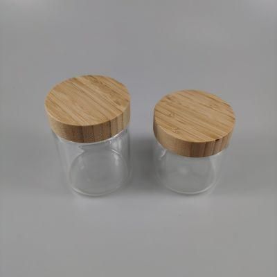 300ml 350ml High Borosilicate Clear Frosted Glass Bottle Bamboo Lid