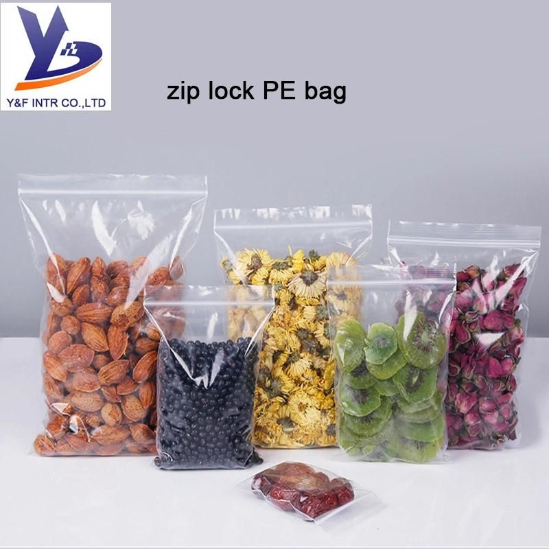 Ziplock LDPE Bag/ Zipper Packaging Plastic Storage Bag with Different Size