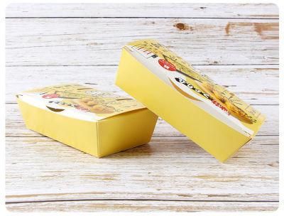 Custom Logo Printed Disposable Take Away Lunch Food Packaging White Cardboard Paper Box