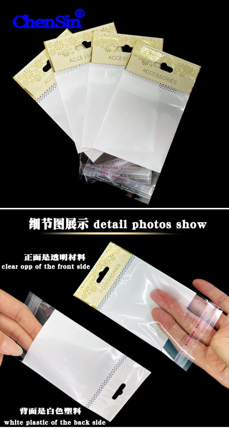 Fashion Golden Header Card Pouch Self Adhesive Seal OPP Bags