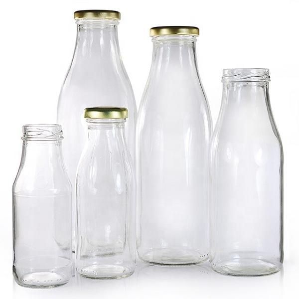 300ml Milk Juice Bottle with Metal Lid and Straw