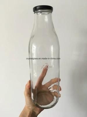 32oz 1000ml Customized Printing Round Milk Glass Bottle