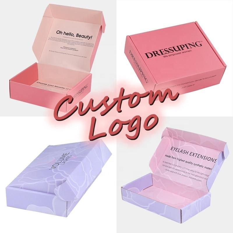 Wholesale Customize Corrugated Cardboard Wigs Mailer Shipping Box Unique Colorful Printed Logo for Hair Extension Packaging Box