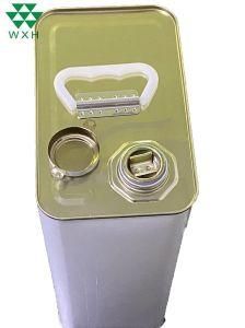 1 Gallon Square Tin Can for Engine Oil with Metal Cover
