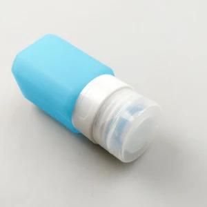 Medium Size Cuboid-Shaped Tsa Approved Leak Proof Food Grade Silicone Cosmetics Bottles, Blue