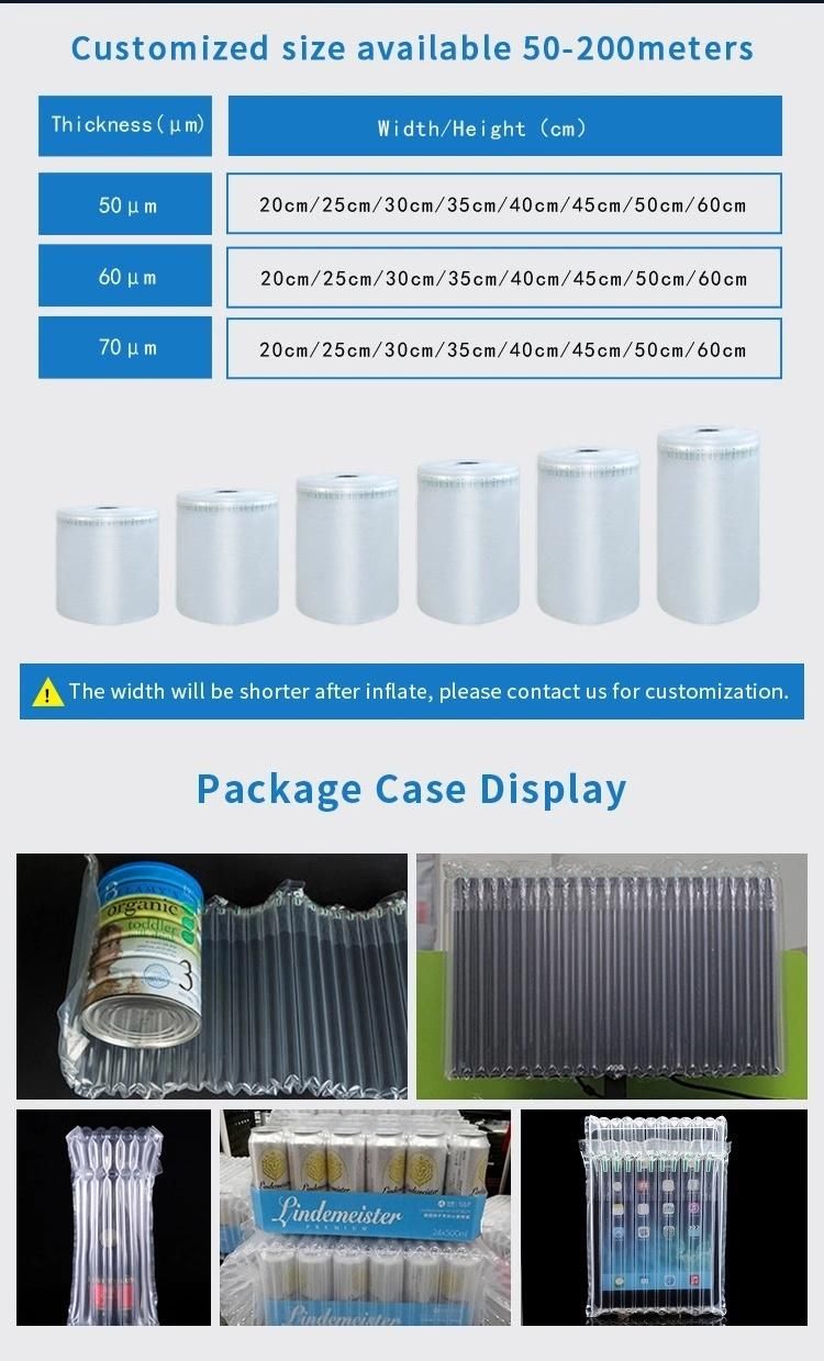 Plastic Co-Extrusion Inflatable High Quality Inflatable Plastic Air Column Bag Wrap Roll Packing Manufacture Wholesale