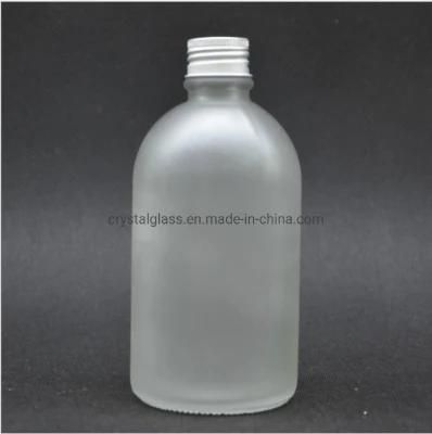 270ml 375ml Frosted Empty Glass Fruit Juice Beverage Container OEM Logo Customized with Metal Lid