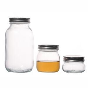 Suppliers Customize Empty Clear Food Storage Glass Jars with Lids 100ml 500ml 1000ml