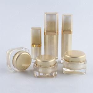 New Golden Acrylic Cream Jar Lotion Bottle for Cosmetics