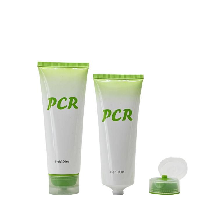 120ml Large Capacity 40%PCR+60%LDPE White Injection Head Vientiane Positioning Screw Cap Offset Printing Tube