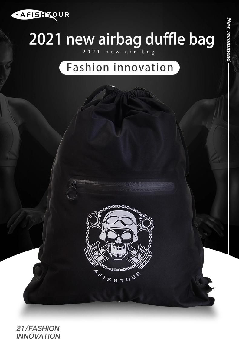 Afishtour Hot Selling 15L TPU Material Waterproof Airbag Backpack Lightweight Drawstring Backpack Aircushion Dry Sack