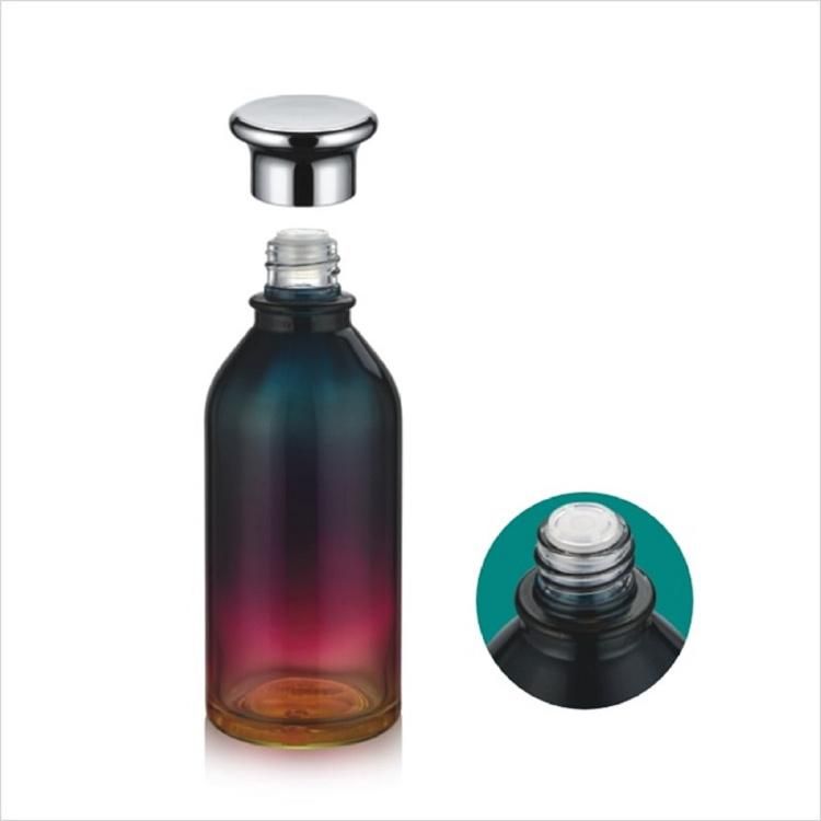 Cosmetic Gradient Glass Lotion Bottle for Serum Cosmetic Packing with Caps and Cosmetic Jar Set 40/50/130ml