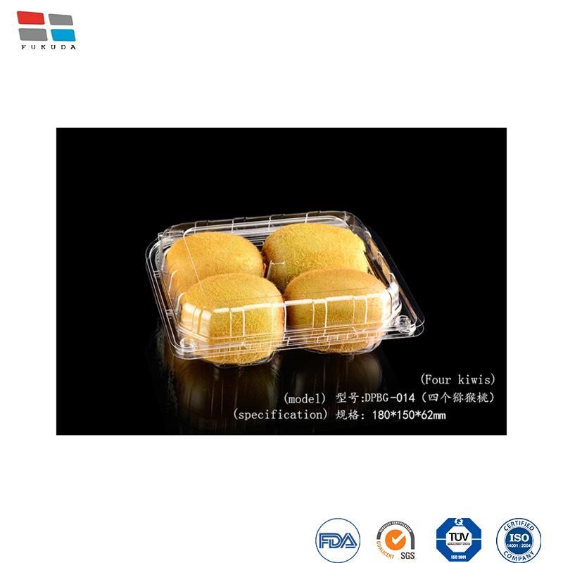 Disposable Hinged Lid Clear Plastic Rectangle Cake/Fruit Box