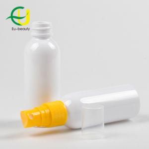 55ml White Round Pet Plastic Bottle with Yellow Sprayer