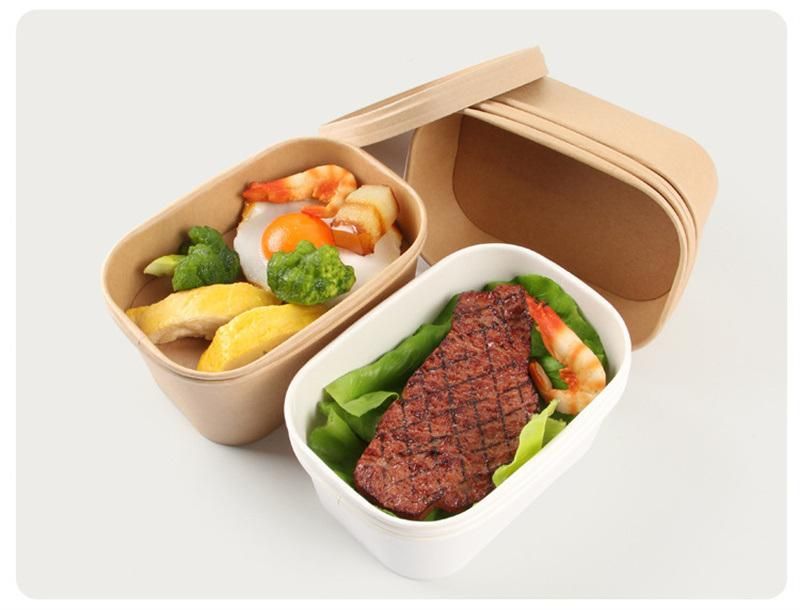 Custom Square Salad Kraft Bowls for Take Away Food Container