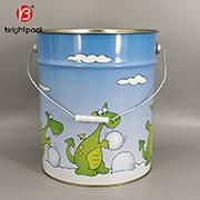 5 Gallon Black Anti-Rust Plastic Lining Paint Pails Steel Drums with Flower Lid China Manufacturer