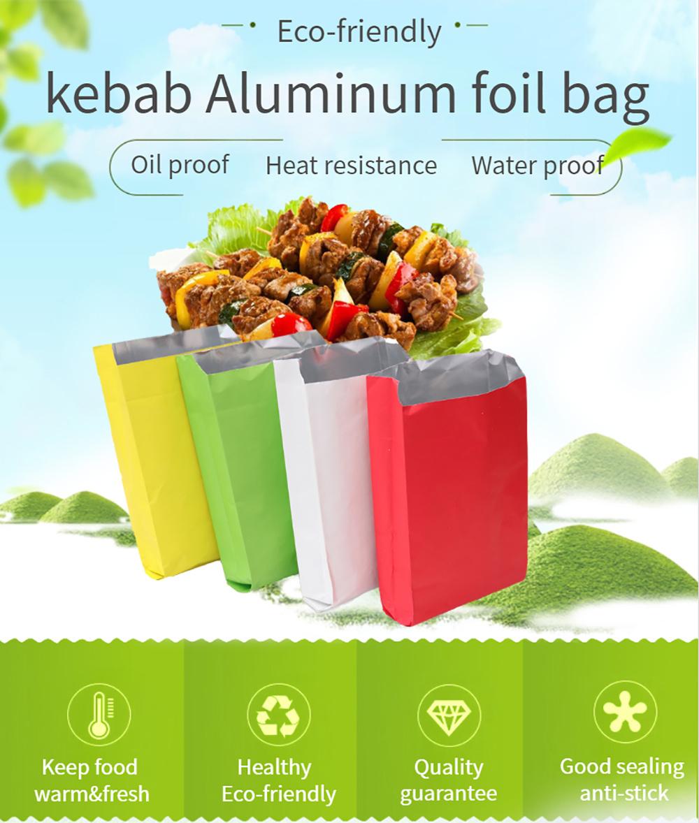 Aluminium Foil Lined Customized Hot Food Packaging Aluminium Foil Paper Takeaway Bags