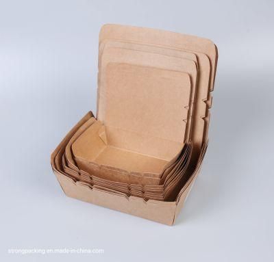 Eco Recycled Kraft Paper Box for Salad and Lunch
