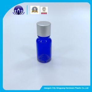 Small Blue Glass Bottles for Essential Oil with Silver Aluminum Cap