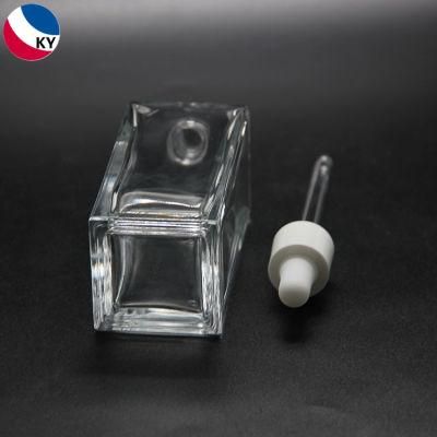 100ml Square Serum Glass Dropper Bottle with White Dropper