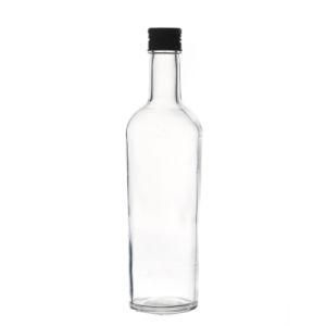 Wholesale Glass Bottle Factory Empty Clear Round 530ml Glass Wine Bottle with Screw Cap