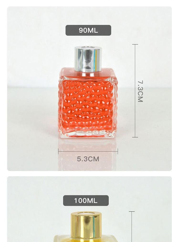100ml Diamond Clear Square Reed Diffuser Essential Oil Bottle